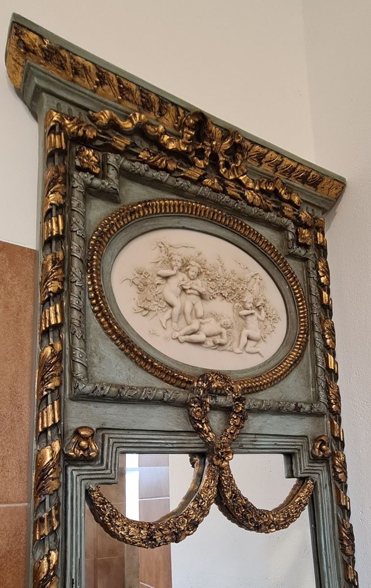 Stolik z lustrem - Lustro Pałacowe Antyk Retro KONSOLA z LUSTREM