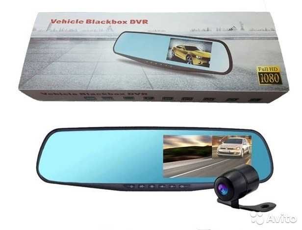 Автомобильное зеркало видеорегистратор 2 камеры с камерой заднего вида
