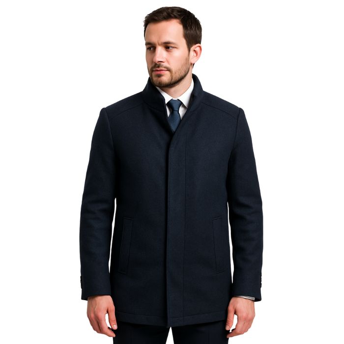 Męski płaszcz elegancki ciemny granat L