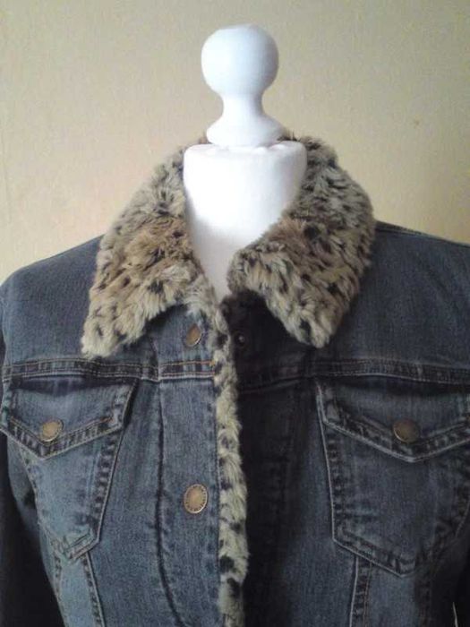 Kurtka damska ocieplana jeans panterka 42 XL katana