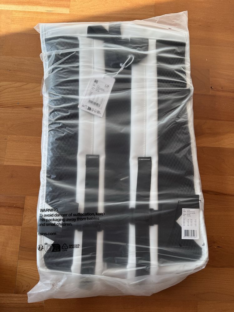 Rains Mochila NOVA Rolltop Rucksack Large Branco