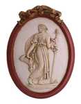 Placa em baixo relevo - Figura Feminina com Cordeiro