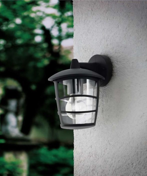 Lampa ścienna kinkiet zewnętrzny alu klasyczny czarny E27 Eglo ALORIA