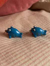 Brincos peixes azuis