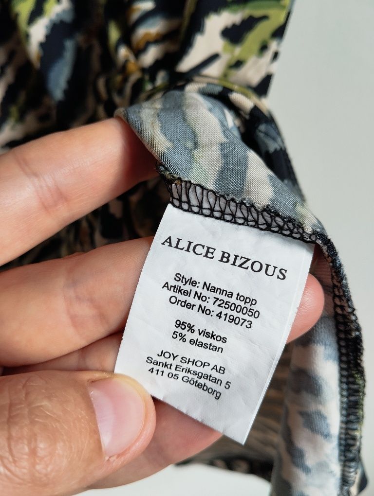 Bluzka z wiskozy w kolorach ziemi, wzór tygrys r. S Alice Bizous