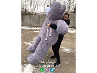 Большой мишка серый 250 см. Мягкая игрушка. Плюшевый мишка. Медведь.