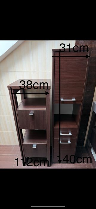 Meble do łazienki wenge półka szafka słupek