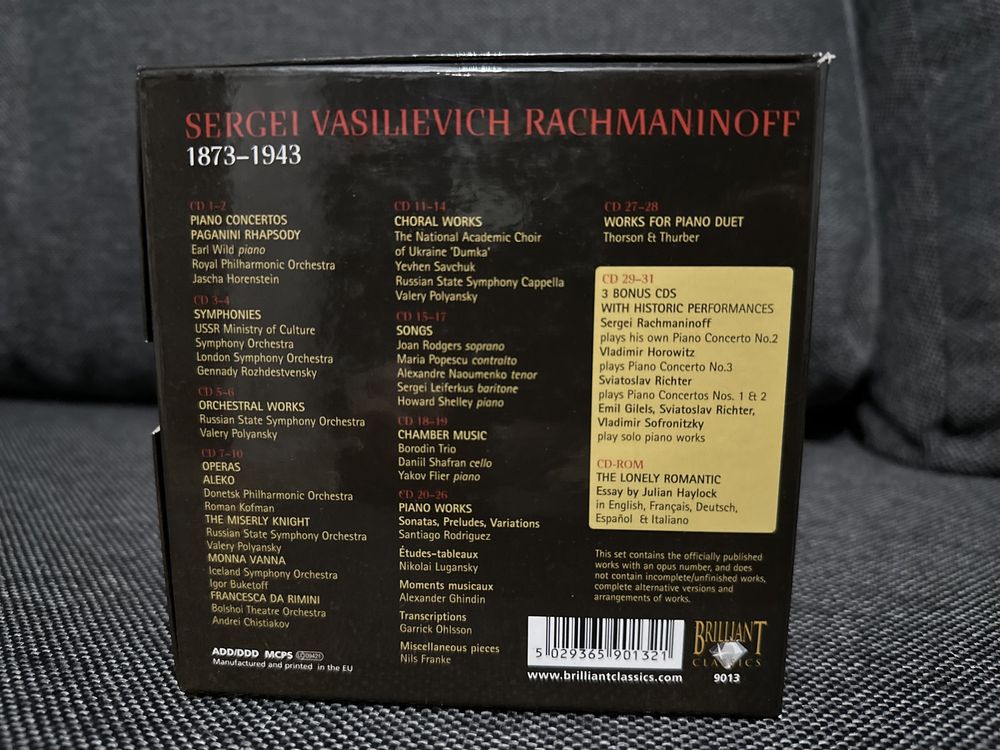 S. Rachmaninow - Rachmaninoff Editio -  box 31 cd (Brilliant Classics)
