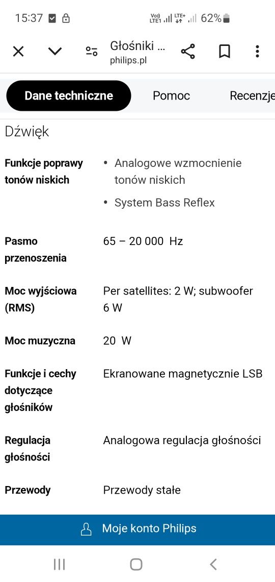 Głośniki multimedialne komputerowe 2.1 Philips SPA1300/00