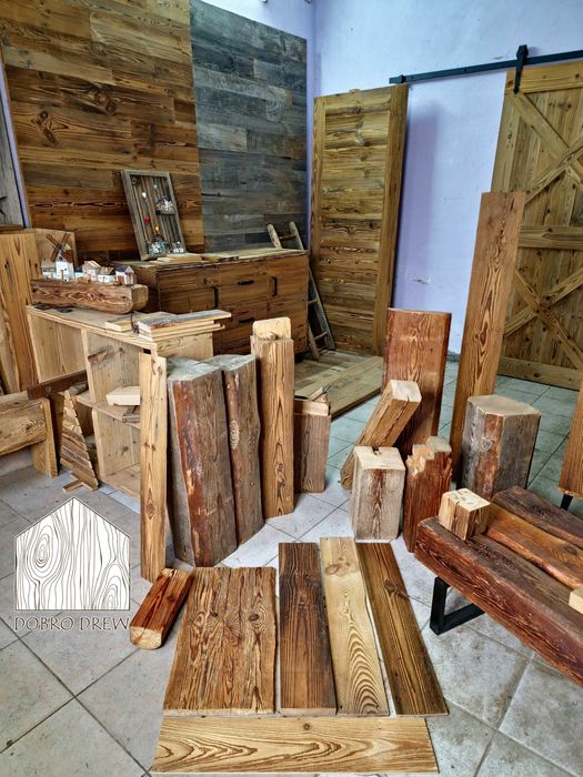 stare deski na ścianę lamele naturalne panele ścienne sufit  boho loft