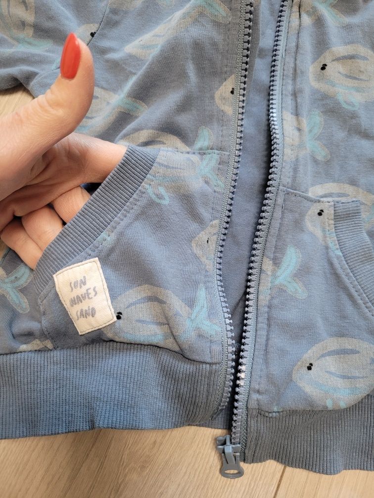 Bluza rozpinana na zamek ryby morze r. 80