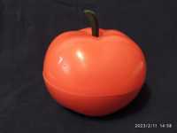 Czerwone plastikowe jabłko maselnica PRL