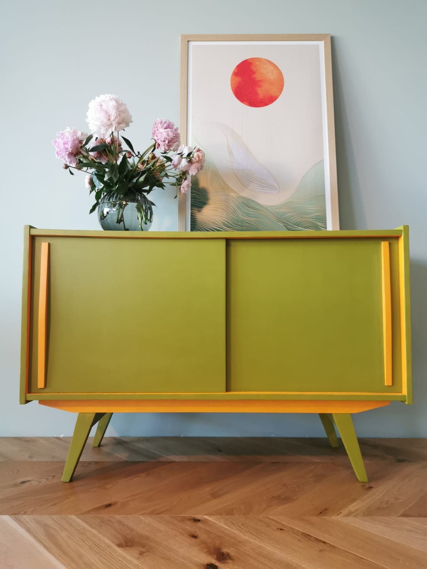 Komoda Sideboard. Lata 60. Słupskie Fabryki Mebli. Odrestaurowana.