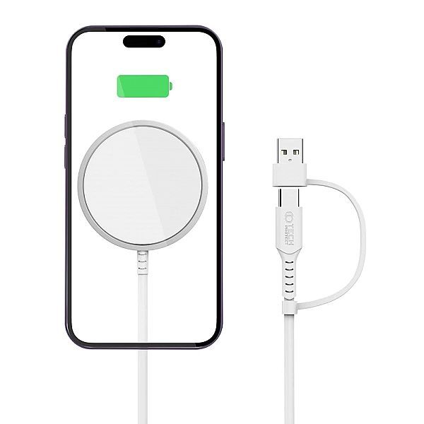 Ładowarka Tech-Protect Qi15w-a25 indukcyjna MagSafe 15w z kablem Usb-a