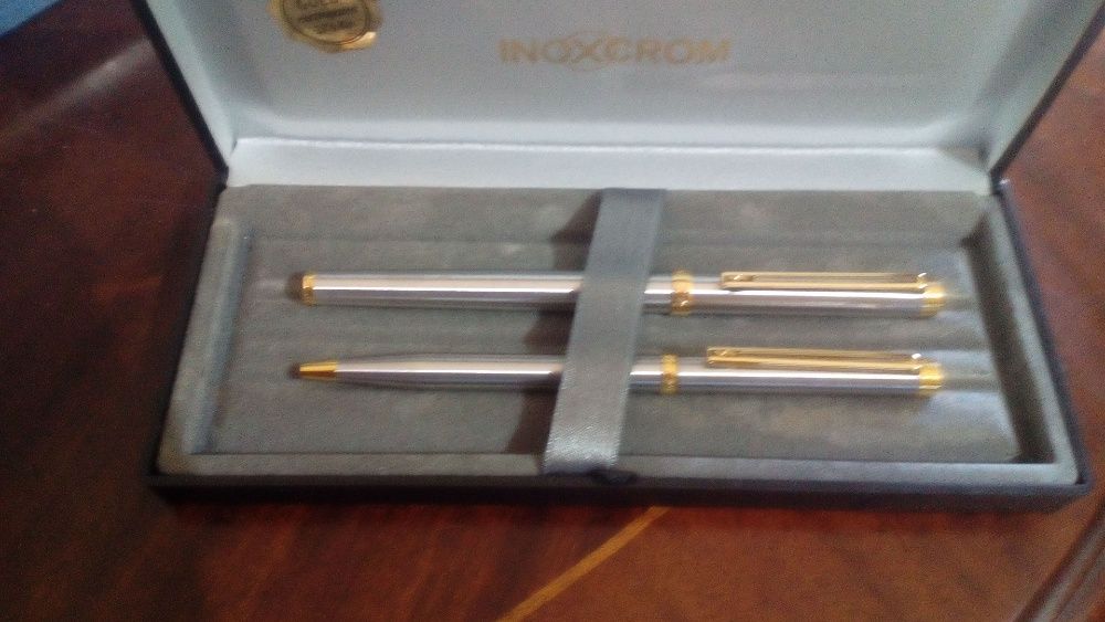 canetas prateadas inoxcrom vintage