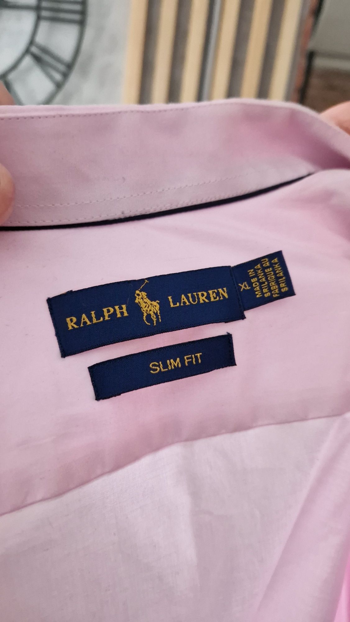 Koszula męska Ralph Laurem XL slim fit różowa