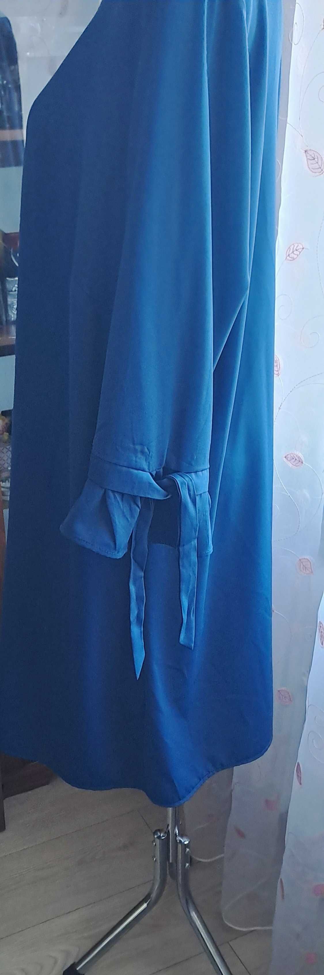 Sukienka prosta z paskiem lub nie, rekaw z falb 4xl/48 BPC Selection