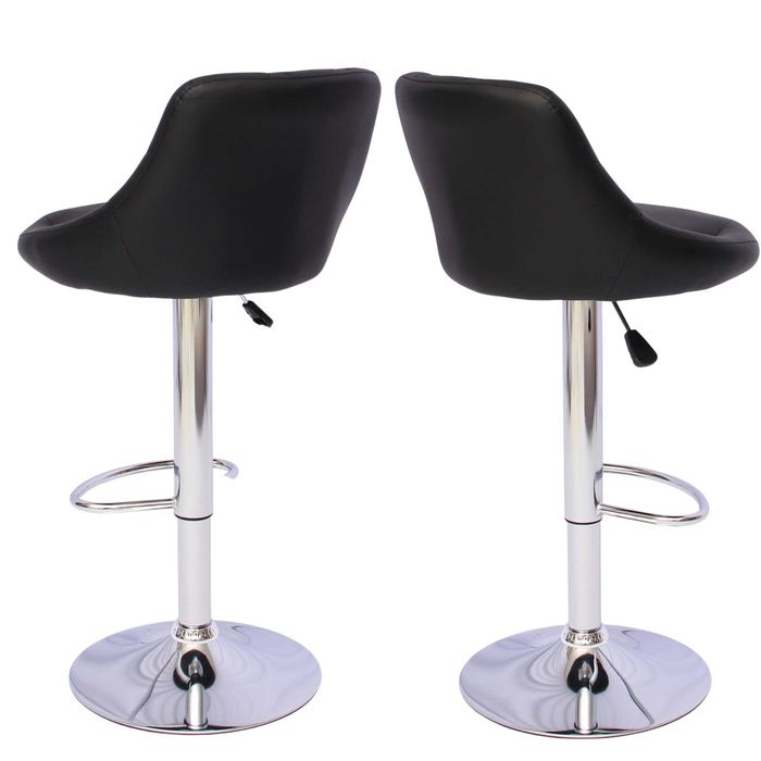 Hoker Krzesło Barowe Glamour Skóra Pikowany CZARNE tapiceroeane Fa VAT