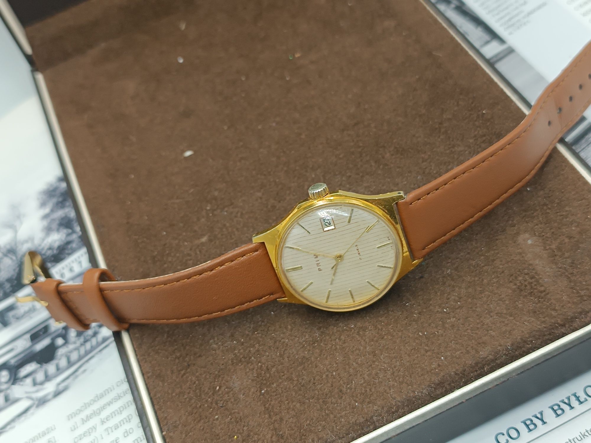 Zegarek prim mechaniczy Czechosłowacja pozłacany e