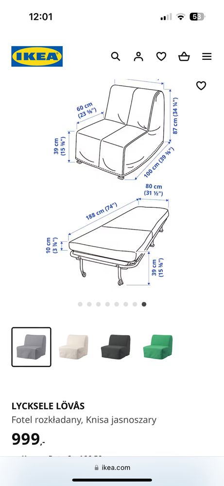 Fotel rozkładany Ikea