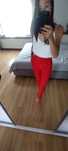 Nowe czerwone eleganckie spodnie typu proste r xxs sinsay