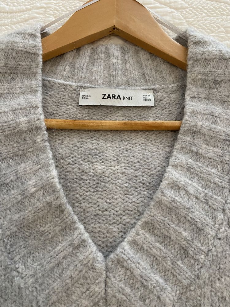 Camisola malha grossa cinza - Zara