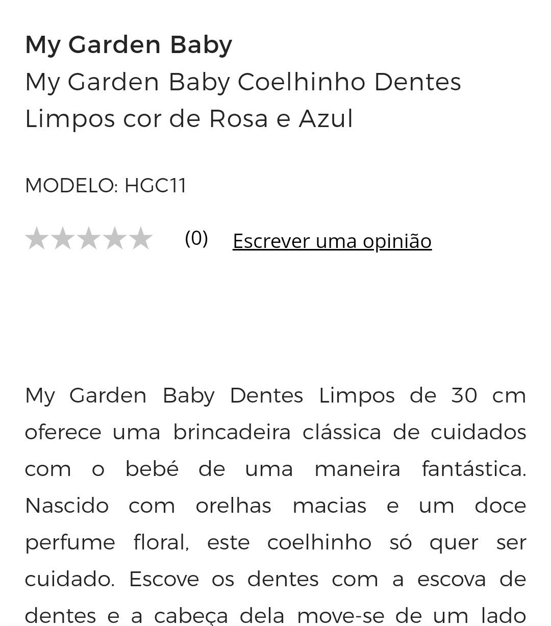 My garden baby coelhinha cor de rosa (Artigo único)