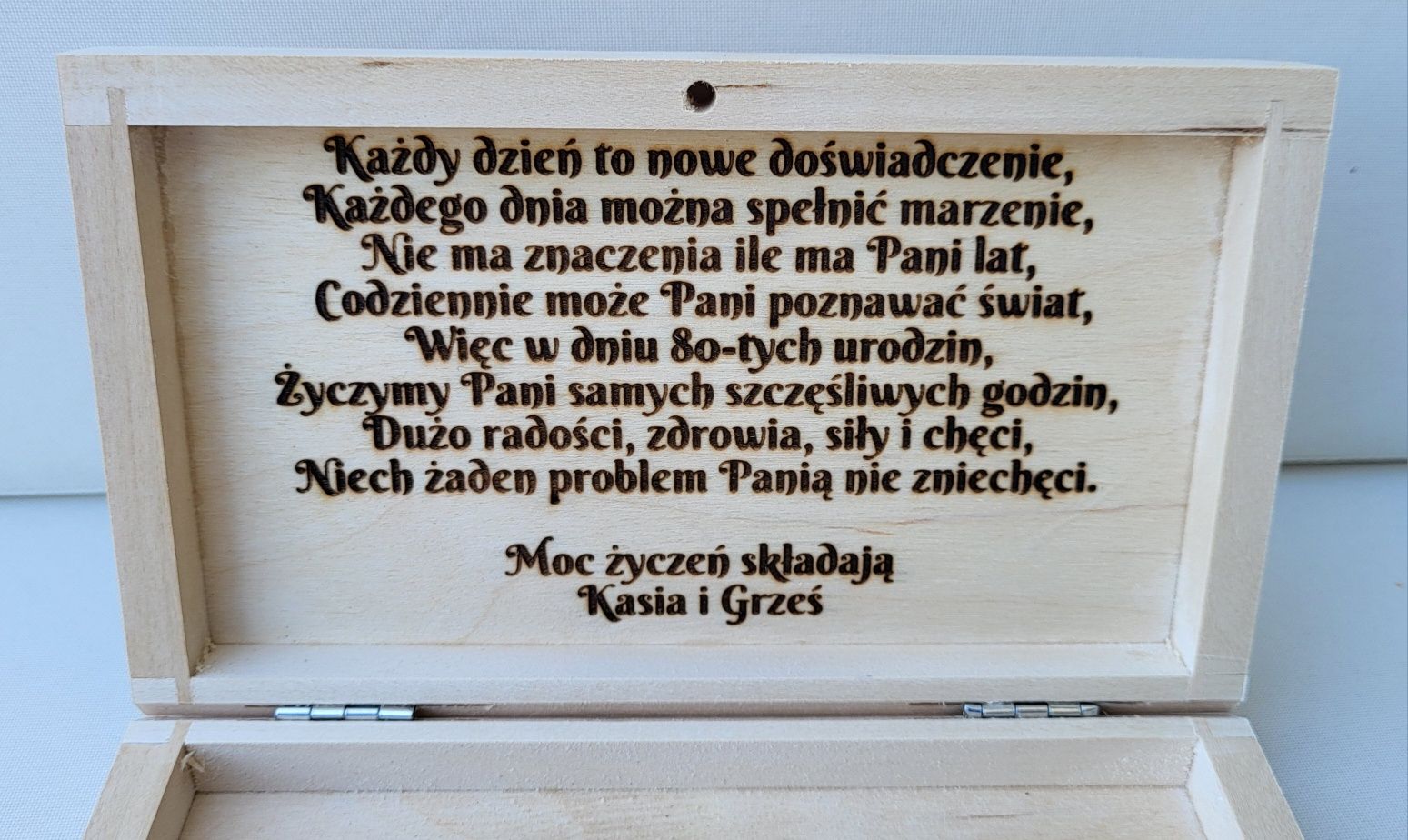 Drewniana koperta Prezent 80 urodziny Pamiątka 80 pudełko na pieniądze