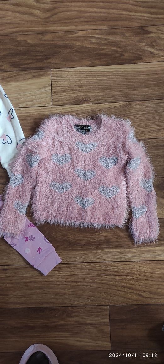Nowe 92/98 ciepłe bluza i sweter dla dziewczynki 2 szt