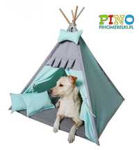 Tipi dla psa kota namiot legowisko łóżko Budka MIĘTOWE +Tabliczka imię