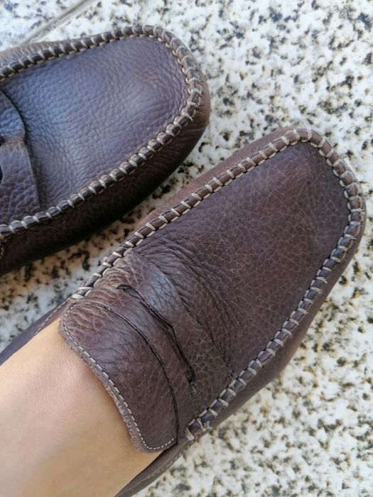Mocassins em pele castanhos 36