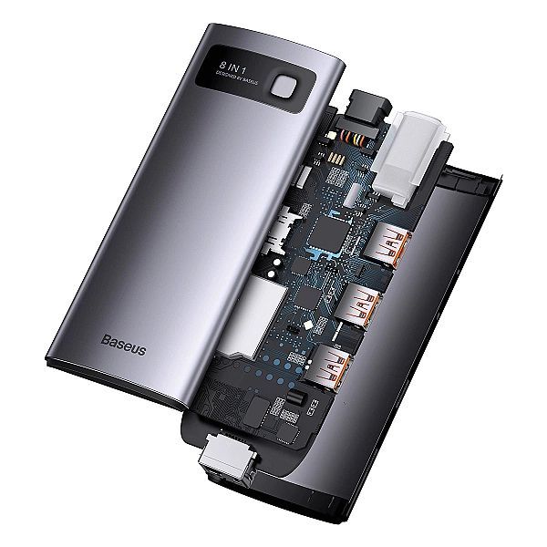 Hub 8w1 Baseus StarJoy Usb-c do Usb-c Pd / 3x Usb-a / Hdmi / Rj-45 / S