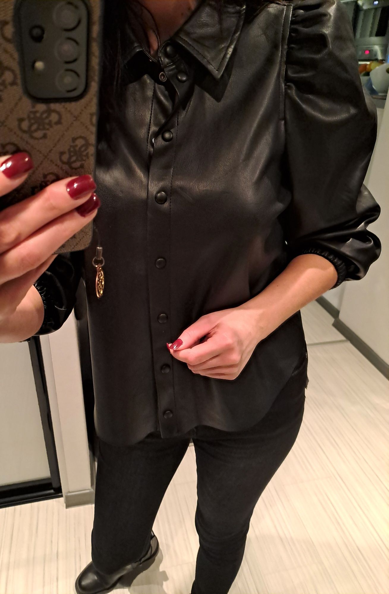 Koszula damska skórzana czarna Vero Moda Xs/S
