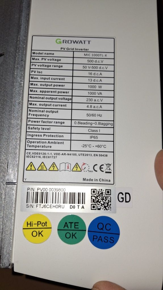 Inwerter GROWATT MIC 1000TL-X