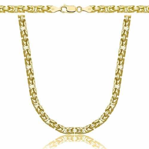 Łańcuszek Złoty Splot Królewski Srebro pr 925