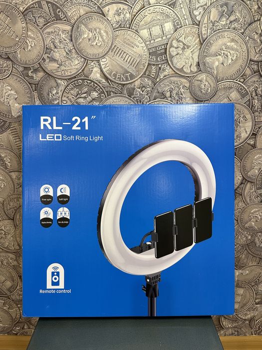 Профессиональная кольцевая LED лампа RL-21 54 cм 2Х с штативом 2 м