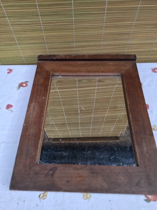 Lustro fazowane drewniana rama przed llw.ś