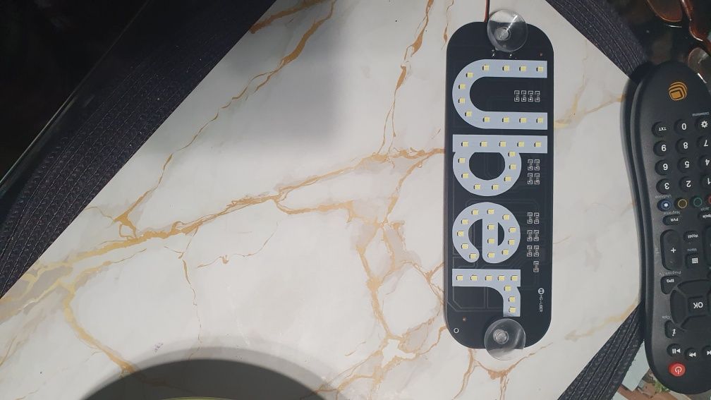 Logo Ledowe na szybę Taxi Uber