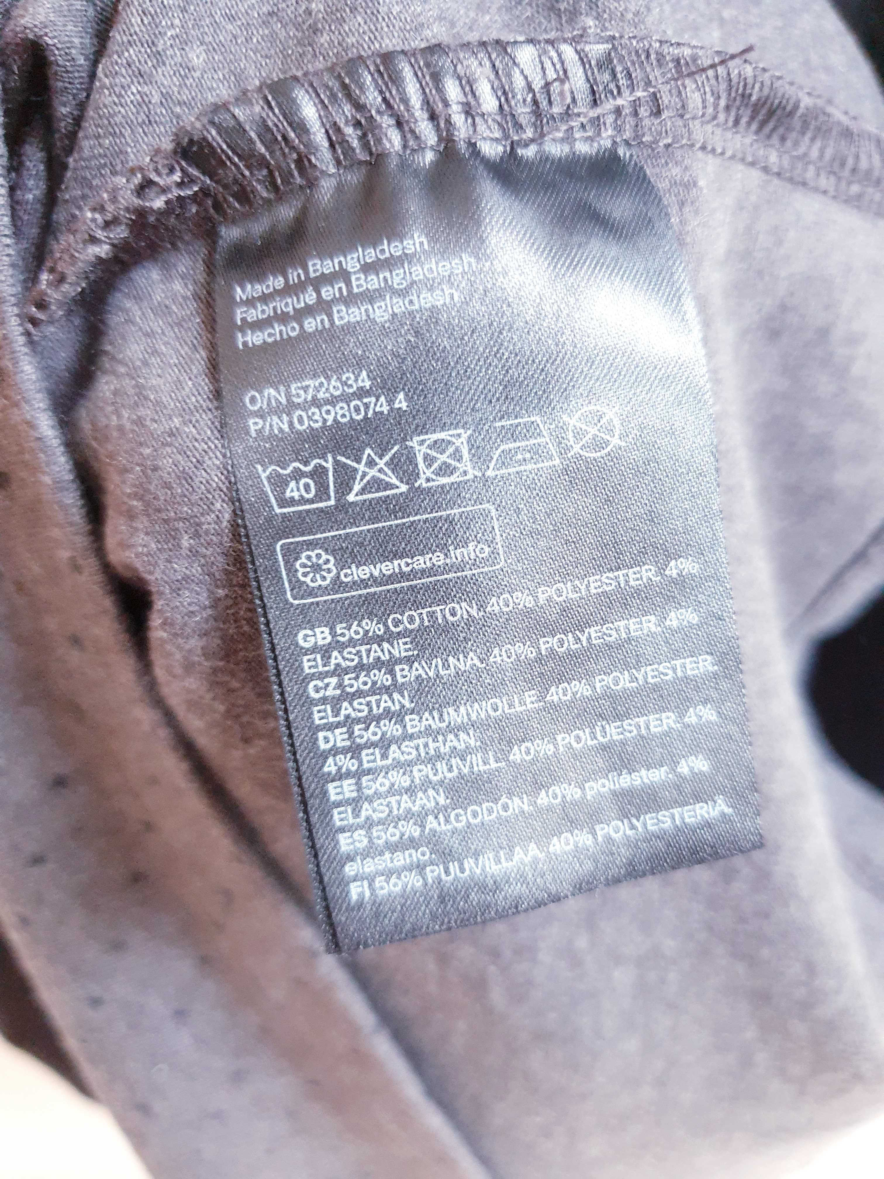Grafitowa szara bluzka ciążowa w kropki H&M Mama 42
