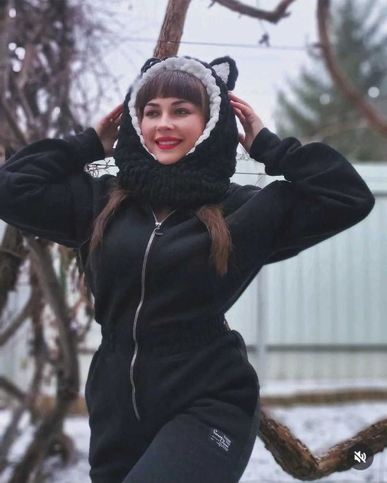 Теплий капор з вушками