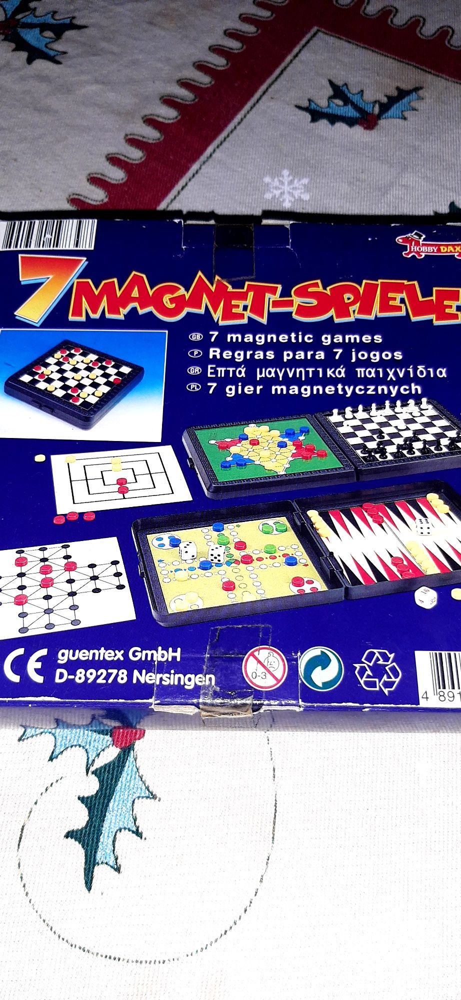 7 jogos magnéticos tradicionais, xadrez, Gamão, Loto, damas etc...