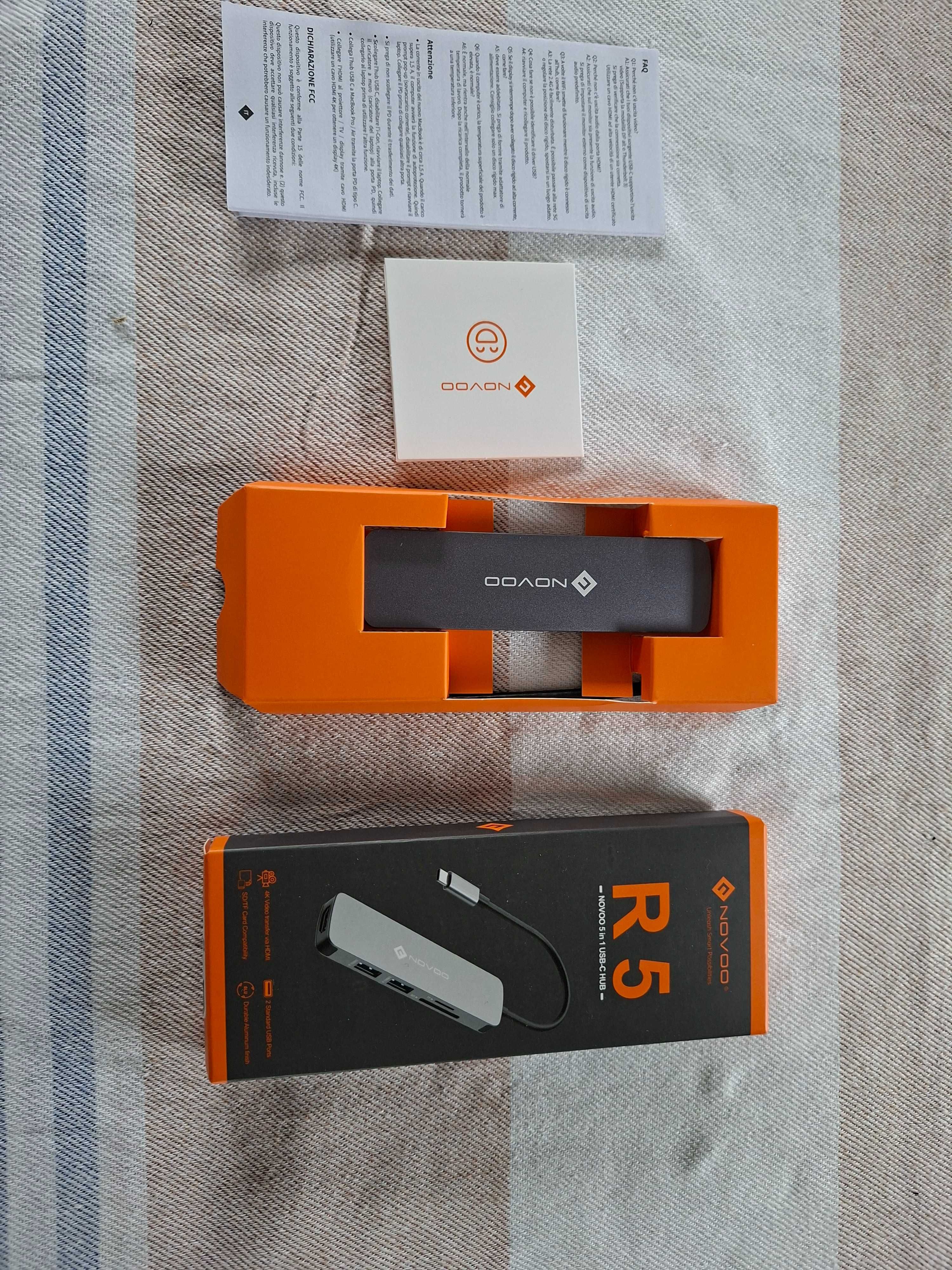 Novoo R5 HUB USB-C 5w1 HDMI 4K 3x USB 3.0 czytnik SD