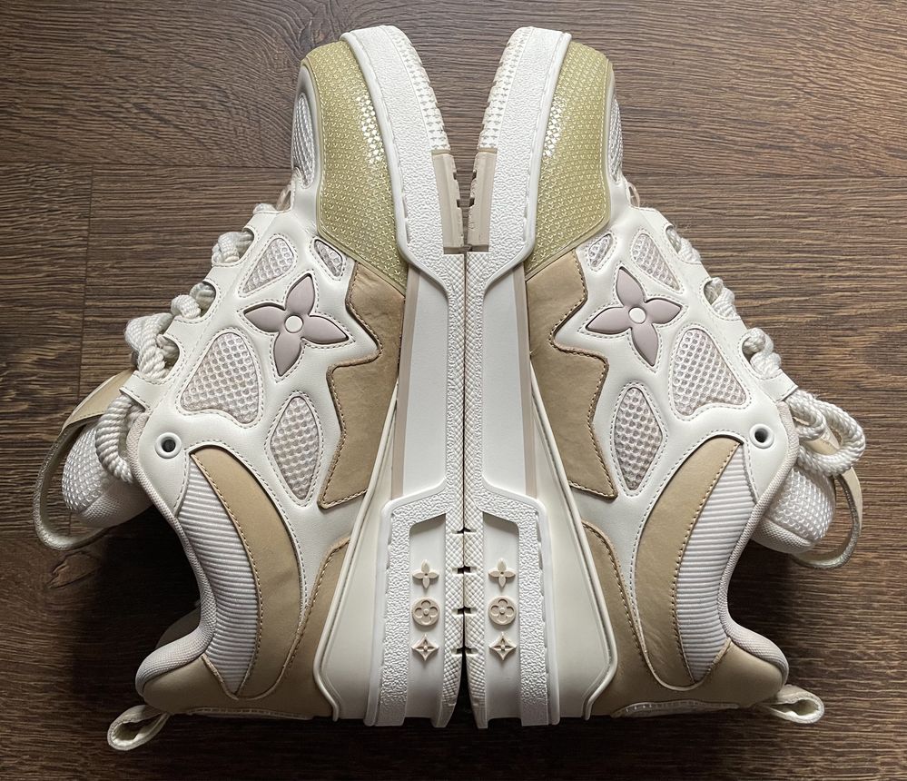 Buty Louis Vuitton LV Skate Sneaker Beige White Roz. 45