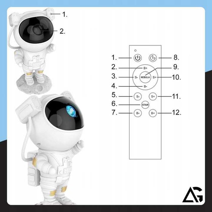 Projektor gwiazd astronauta LED
