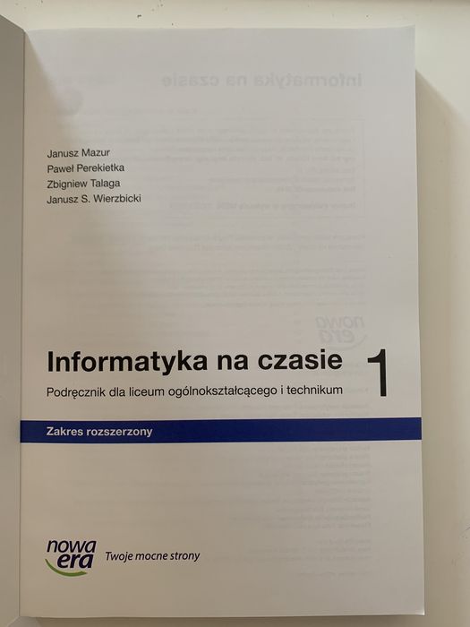 Informatyka na czasie 1. Zakres rozszerzony.
