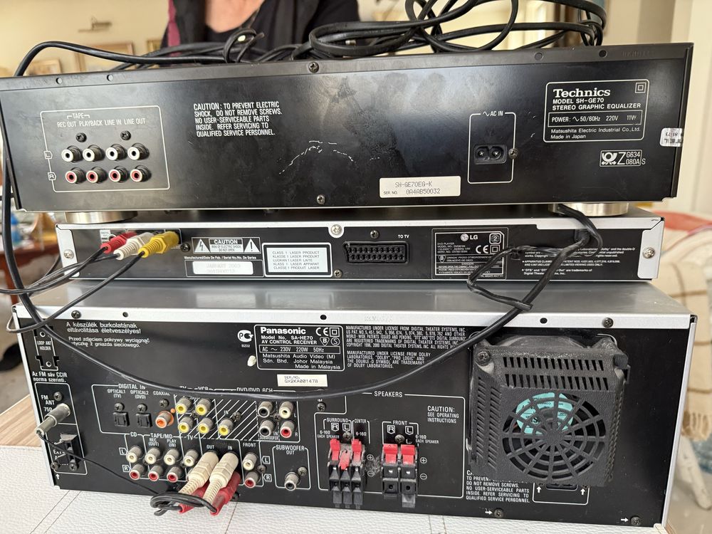 Korektor Technics SH-GE70/ DVD LG/ Ampliutner Panasonic SA-HE70