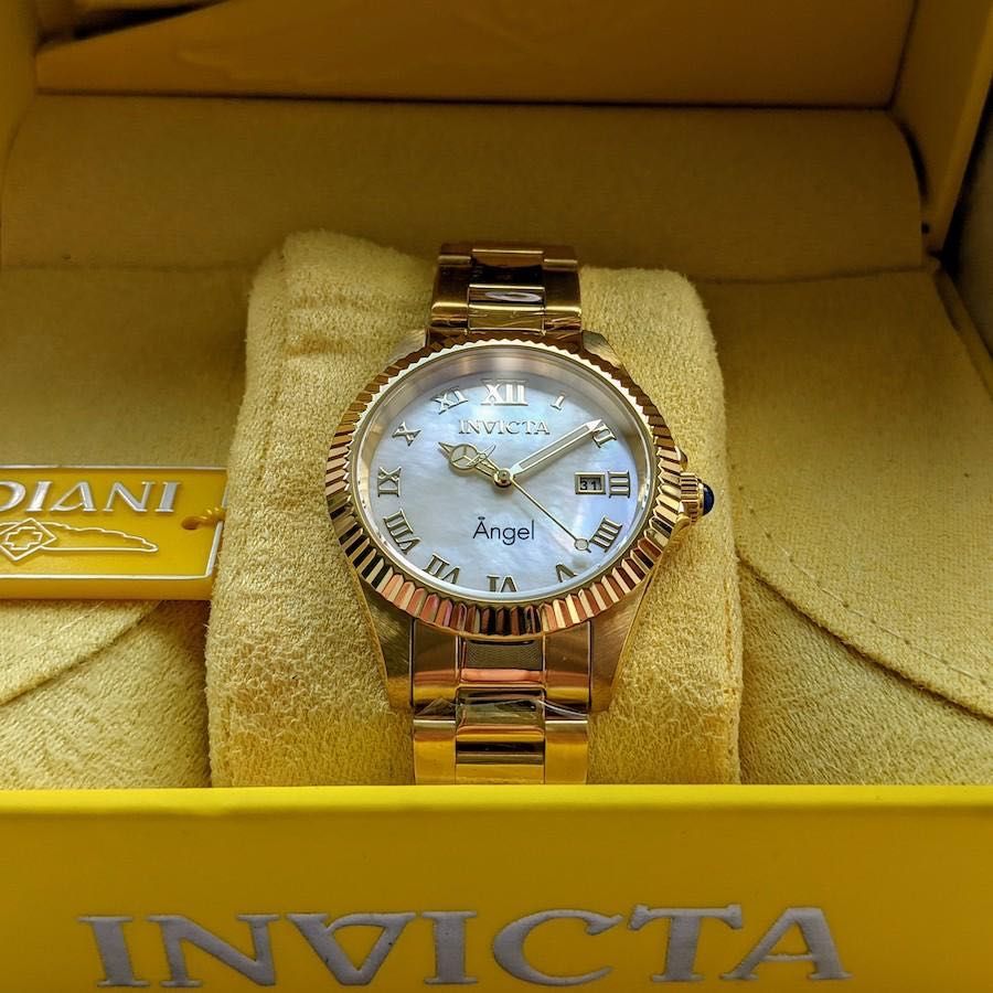 Жіночий годинник Invicta 36058 Angel Ladies 38 mm. MOP Gold 100 МТ.