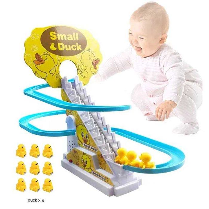 Інтерактивна іграшка гірка з витягом Small-Duck 9 каченят на гірці