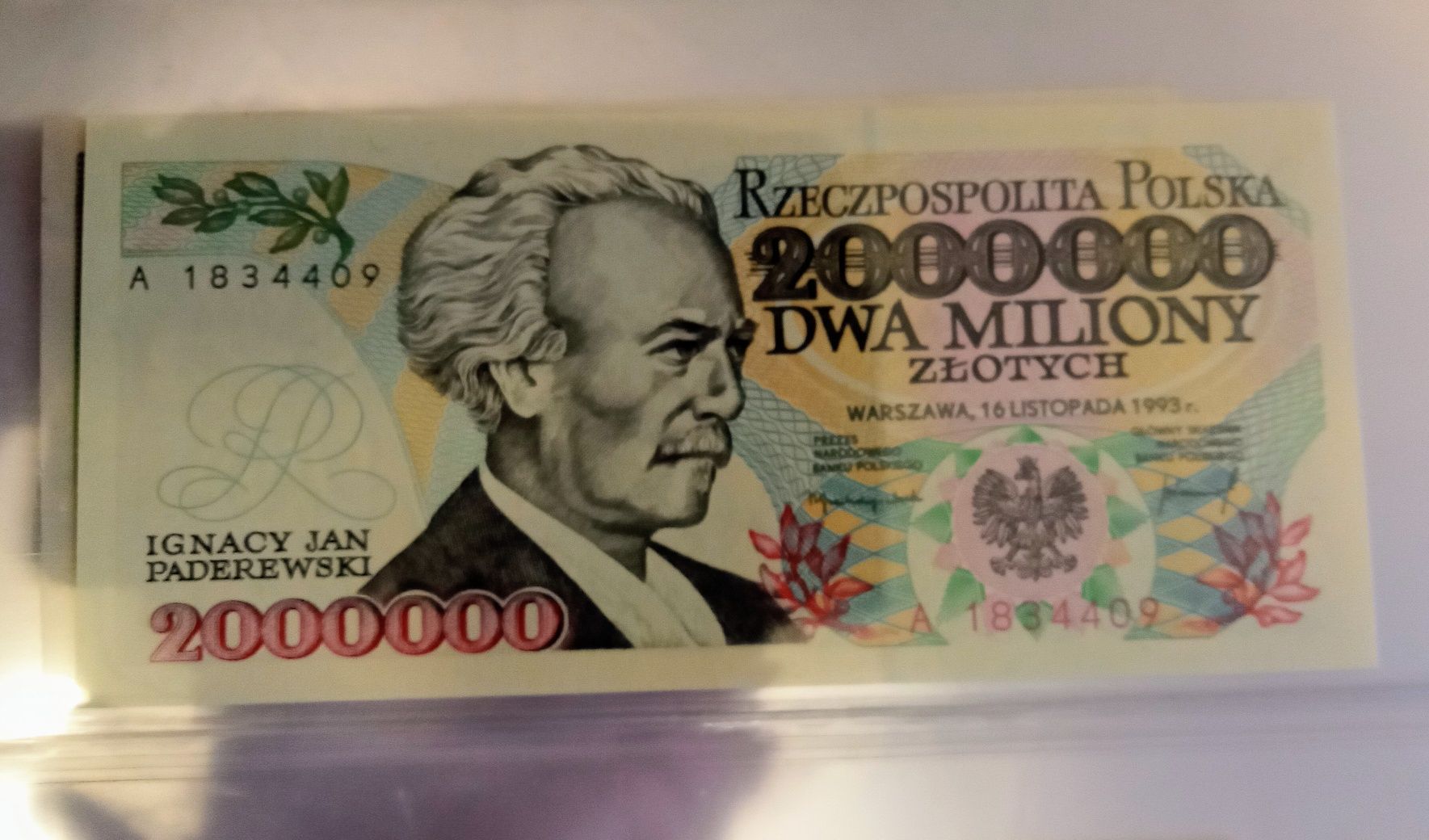200 000 zł banknot Paderewski UNC