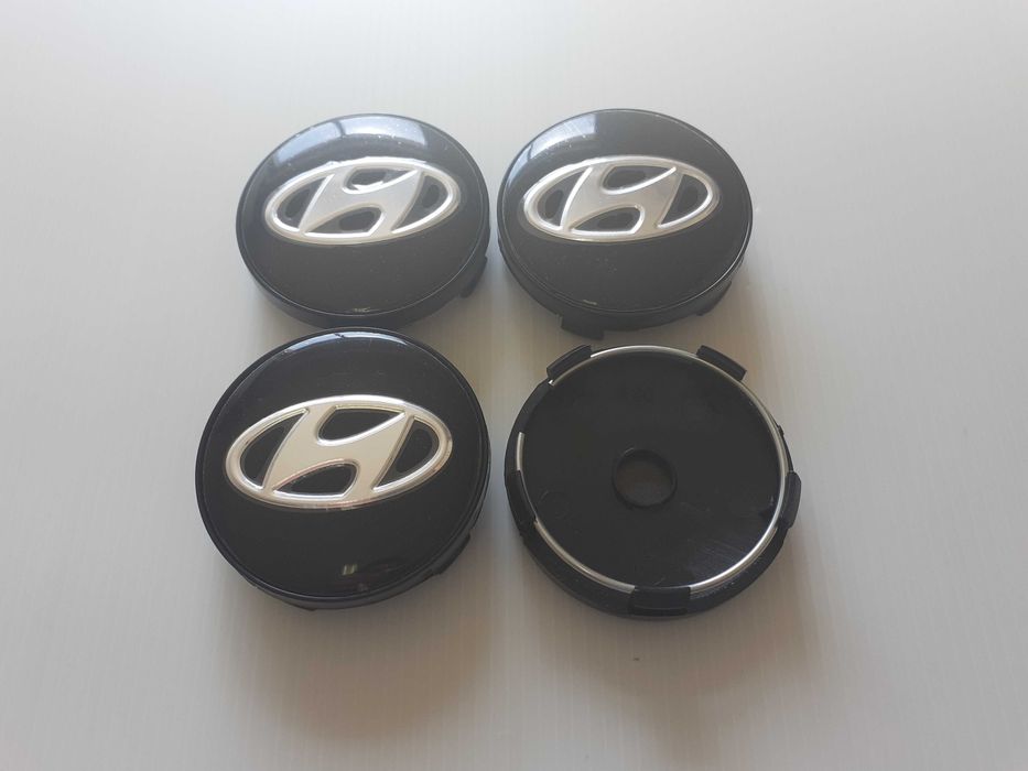 Centros/tampas de jante completos Hyundai com 56, 60, 65 e 68 mm